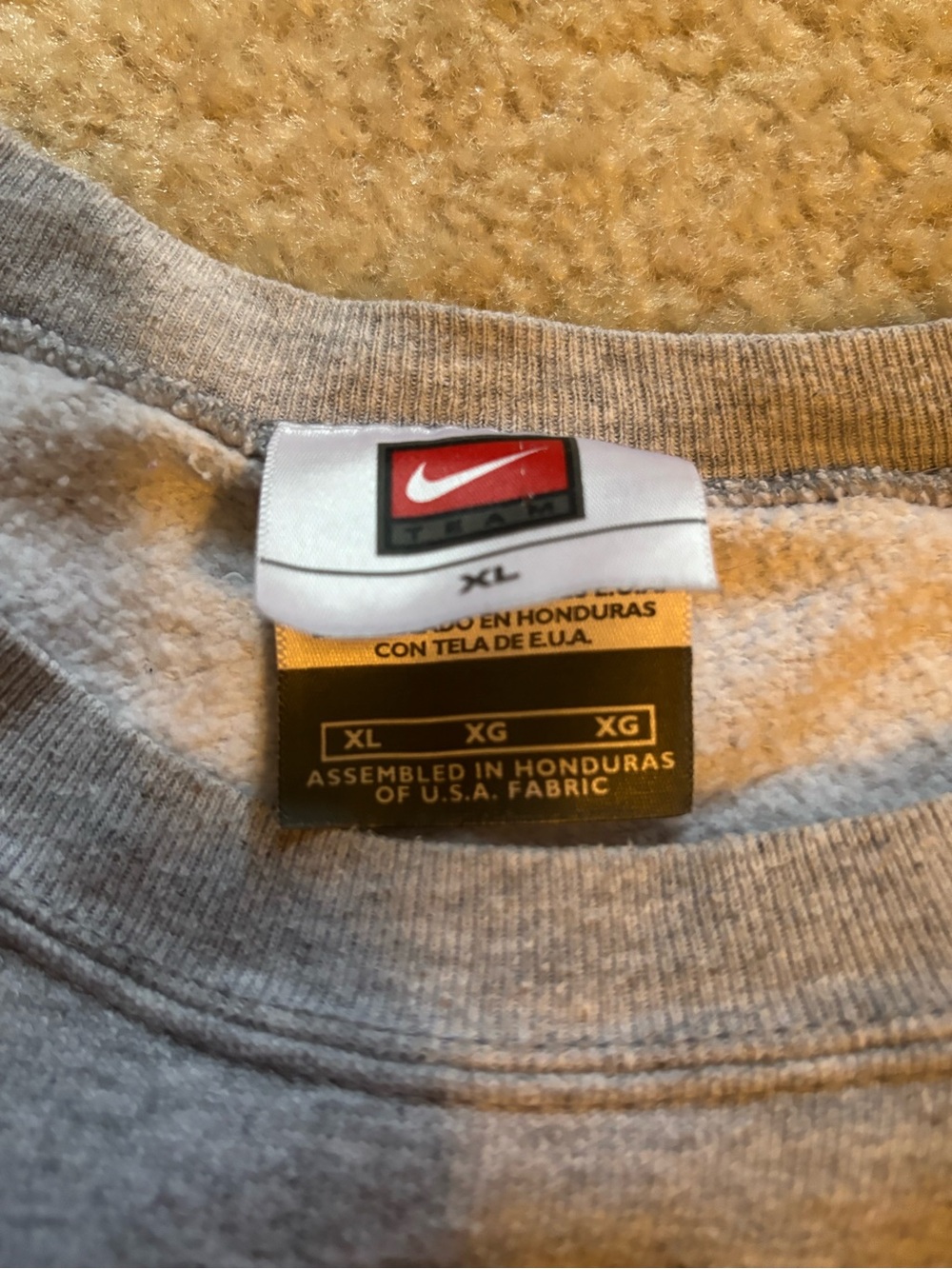 Nike Heather Gray Sweatshirt with Red Swoosh Tag XL